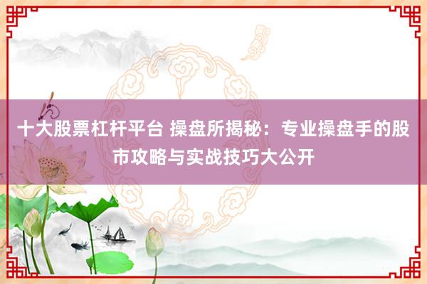 十大股票杠杆平台 操盘所揭秘：专业操盘手的股市攻略与实战技巧大公开