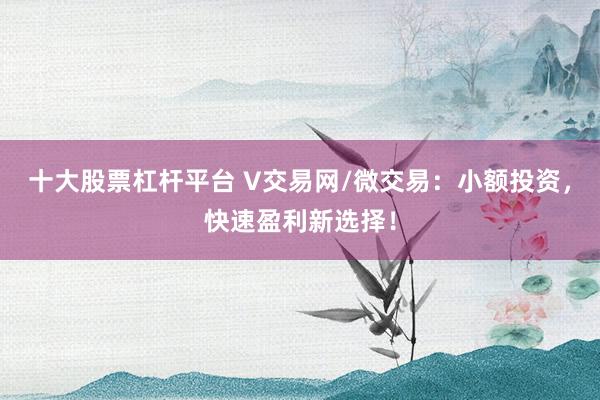 十大股票杠杆平台 V交易网/微交易：小额投资，快速盈利新选择！