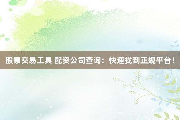 股票交易工具 配资公司查询：快速找到正规平台！