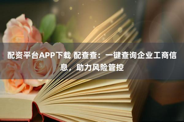 配资平台APP下载 配查查：一键查询企业工商信息，助力风险管控