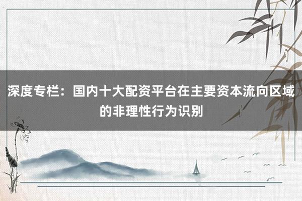 深度专栏：国内十大配资平台在主要资本流向区域的非理性行为识别
