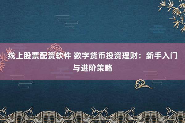 线上股票配资软件 数字货币投资理财：新手入门与进阶策略