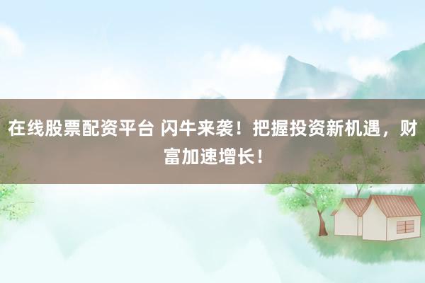 在线股票配资平台 闪牛来袭！把握投资新机遇，财富加速增长！