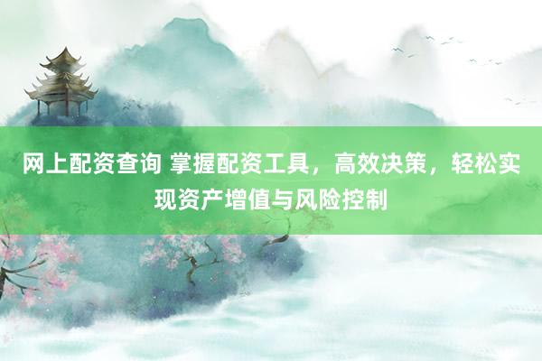 网上配资查询 掌握配资工具，高效决策，轻松实现资产增值与风险控制