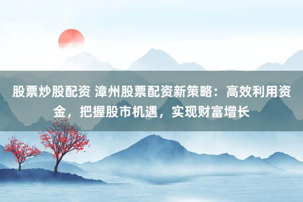 股票炒股配资 漳州股票配资新策略：高效利用资金，把握股市机遇，实现财富增长