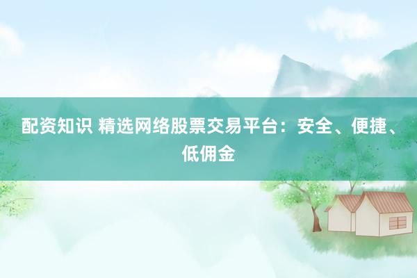 配资知识 精选网络股票交易平台：安全、便捷、低佣金
