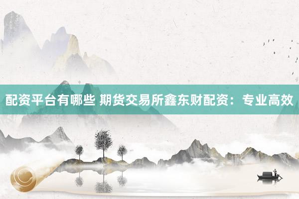 配资平台有哪些 期货交易所鑫东财配资：专业高效