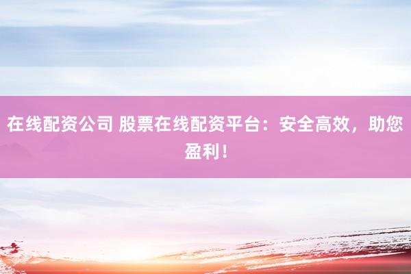 在线配资公司 股票在线配资平台：安全高效，助您盈利！