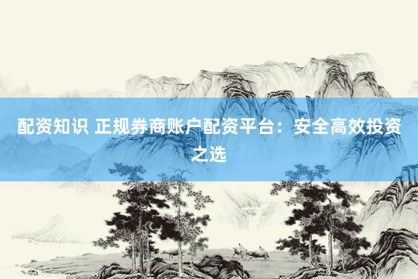 配资知识 正规券商账户配资平台：安全高效投资之选